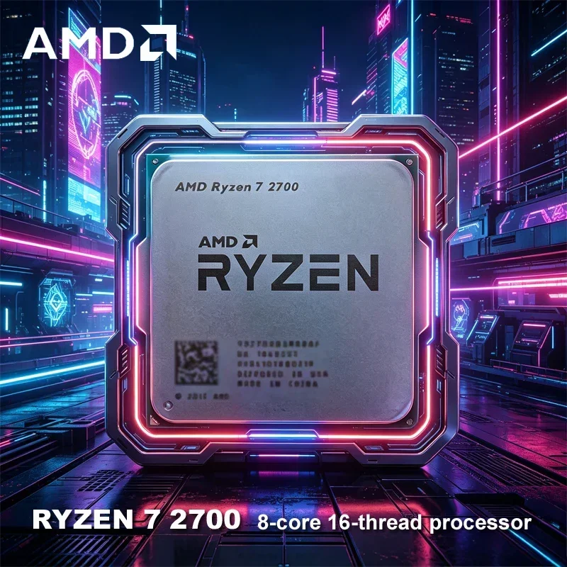 AMD Ryzen 7 2700 데스크탑 CPU 8코어 16스레드 기본 속도 3.2GHz 최대 부스트 속도 4.1GHz L3 캐시 소켓 AM4 게이밍 프로세서 (패키지 미포함)