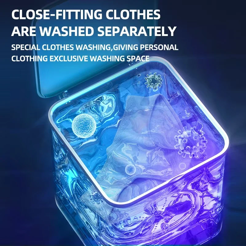 Blue-purple antibacterial mini washing machine, washing socks, underwear, towels, baby clothing, small pieces of clothing
