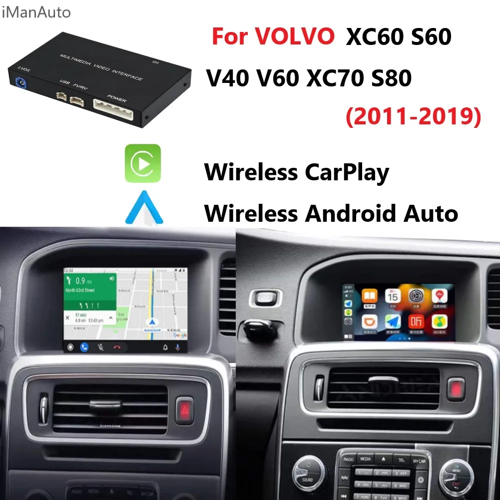 Wireless Apple Carplay Android Auto Decodifica Per Volvo Xc60 S60 V40 V60 Xc70 Xc90 S80 2011-2019 Airplay Car Play Accessori