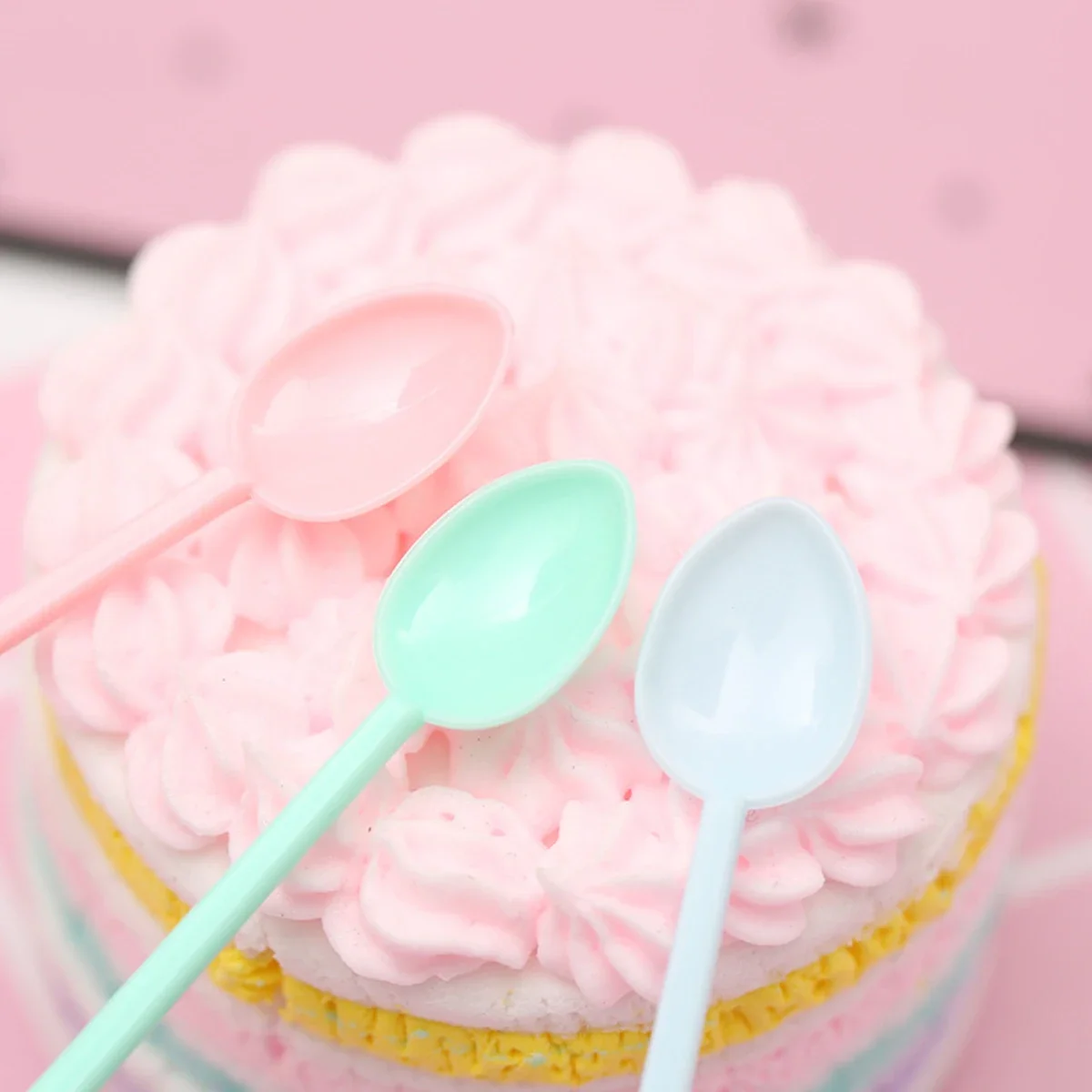 30pcs-candy colored plastic mini coffee spoon play mixing spoon sauce simulation jelly drop glue tool color mixing