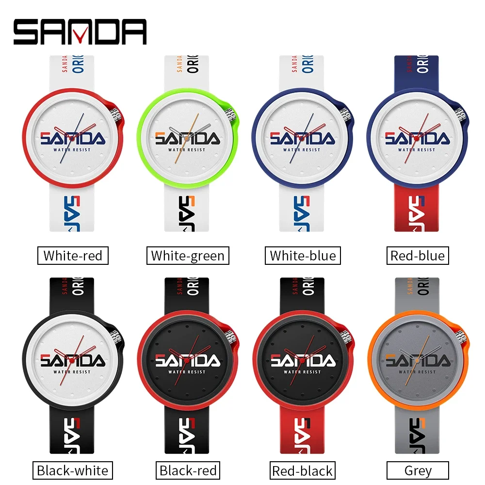 SANDA 2023 New Fashion Trend Womens Watches Watch Sport Style Silicone Strap Waterproof Women Quartz Watch Zegarek Damski 3200