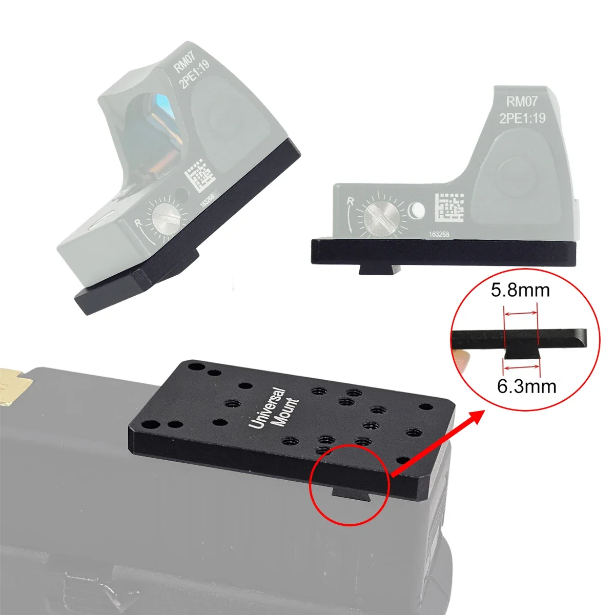 RM SR VISM PRO GRACE M1 M2 RM-HD Red Dot Sight Universal Tactical Rear Sight Scope Mount Plate Base Adapter For Glock 17 19