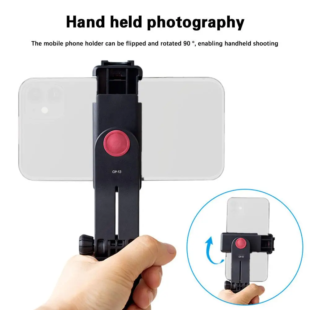 

Double Cold Shoe Phone Holder Rotates Horizontally And Vertically, Mobile Phone Fixed Clip Fill Light Camera Bracket 1pcs