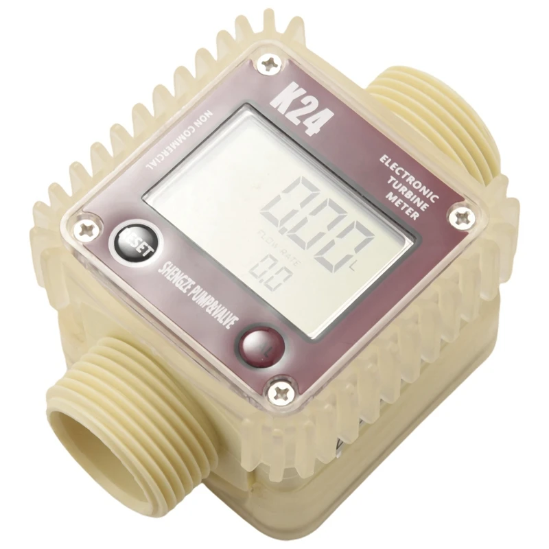 

3X K24 Turbine Digital Oil Fuel Flow Meter Gauge For Chemicals Liquid Water