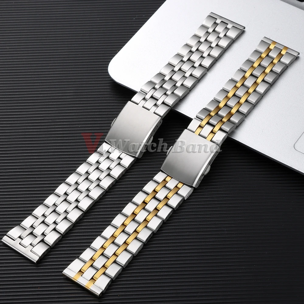 Stainless Steel Five-Bead Hollow Design Smartwatch Bracelet - Silver Gold Finish