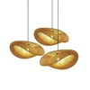 Bamboo Hand Weaving Pendant Lights 36cm Hanging LED Ceiling Lamp Chandelier Fixture Rattan Hand Craft Woven Home Bedroom Decor 5