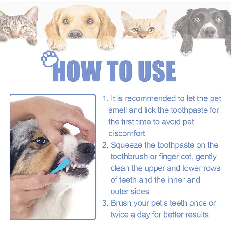 Pet Toothpaste 100g Cleaning Tartar Tooth Stain Repair Oral Care