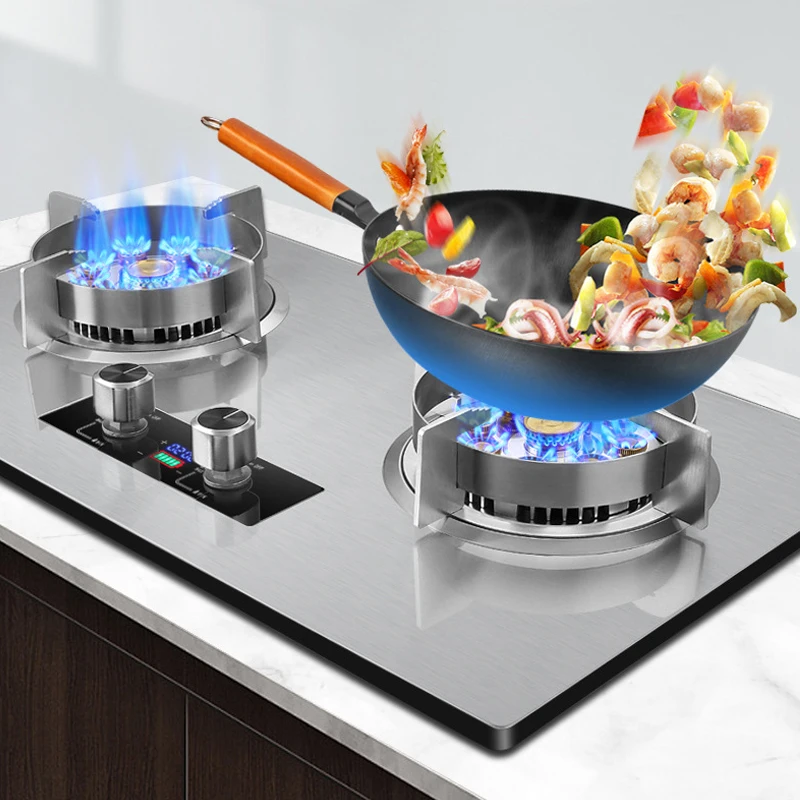 Gas Stove Household Timing Desktop Embedded Dual-Purpose Super-Large Firepower Intelligent Timing Flameout Protection Cooker