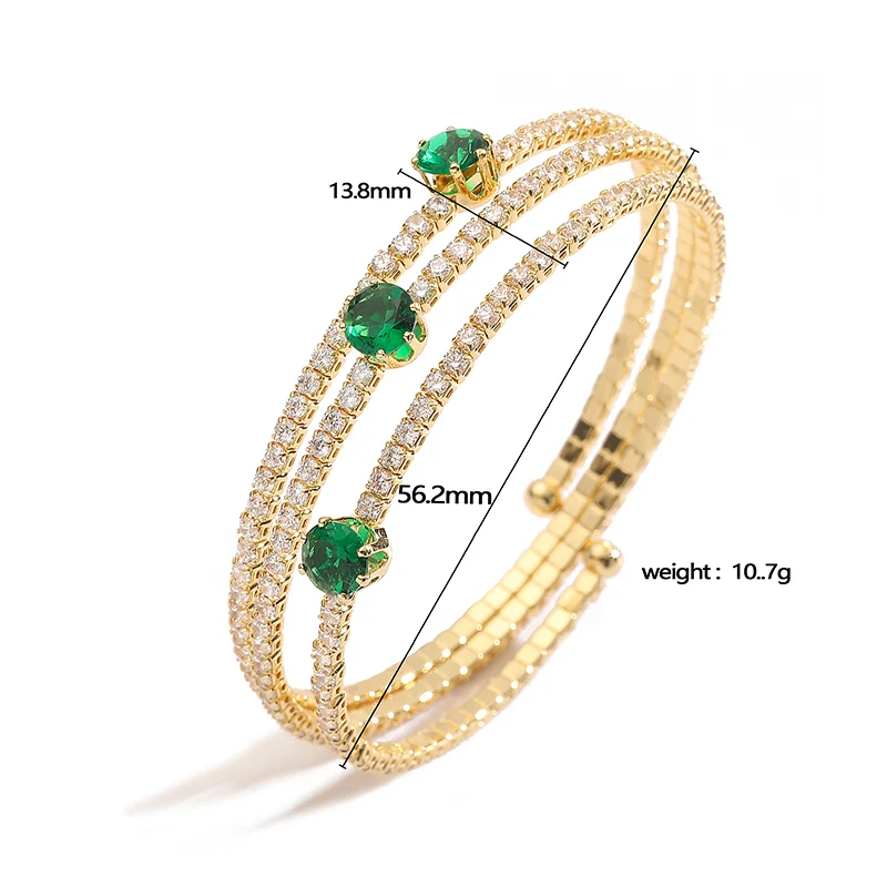 2 Styles CZ Stone Ice Crystal Transparent Light Luxury Ladies Banquet Party Ladies Adjustable Bracelet