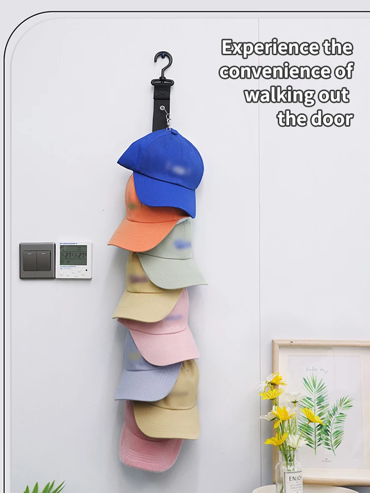 Description Picture 3 of item8-Clip Wall Storage Hat Hanging Tool Underwear Drying Rack Bedroom Wardrobe Duck Tongue Cap Storage Hook Rack Creative Home Stor
