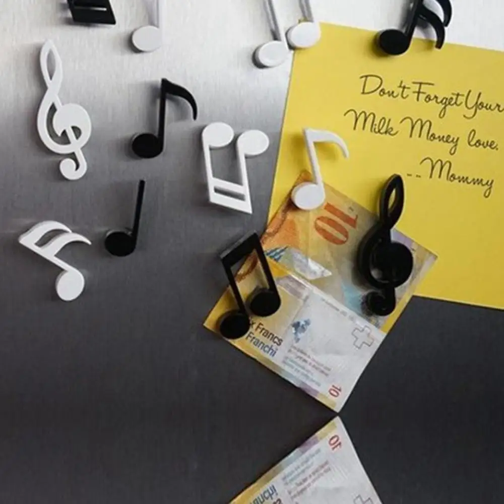 냉장고 자석 창의적인 뮤지컬 노트, 냉장고 메시지 스티커, 홈 장식, 주방 액세서리, 교육용 장난감, 6 개 