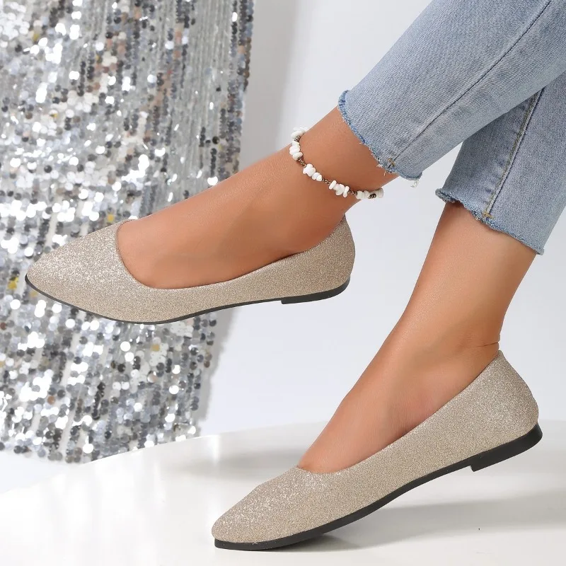 

Женские туфли с открытым носком, простые, заостренный носок, плоская подошва, повседневные, без каблука, хит продаж