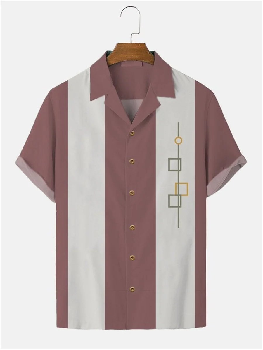 Men Stripes Simple Casual Shirts European Size Hawaiian Shirt Fashion Short Sleeve Casual Breathable Top casual short sleeved shirt short sleeved shirt hawaiian shirt