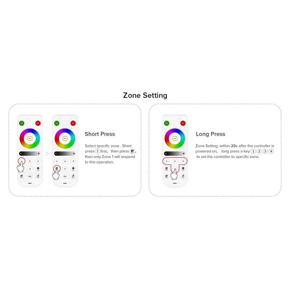 A10R RB3 2.4G 무선 터치 무선 주파수 리모컨 (RGB LED 스트립 조명 제어용)