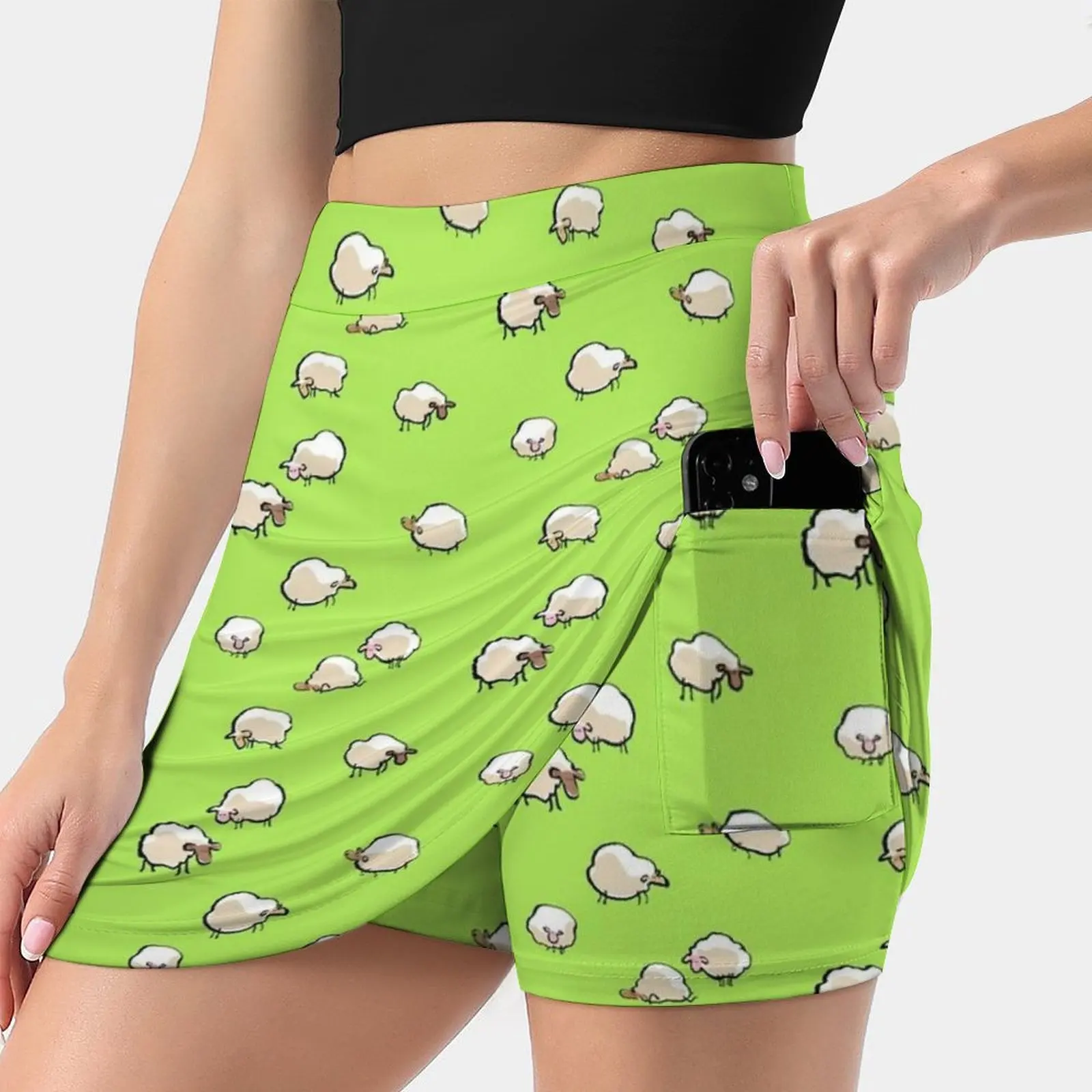 

Женская Спортивная юбка Skort из овечьей шерсти, с карманами, модная юбка в Корейском стиле, 4Xl