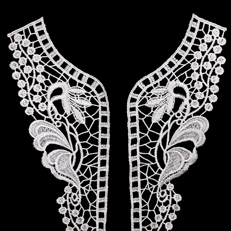 1 Pair Fake Collar Chest Collar To Flower Open Flower Lace Water Soluble Hollow Corsage DIY