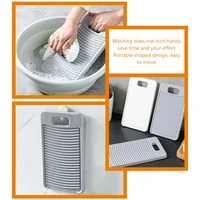 Portable Laundry Drying Rack Washboard Anti-slip Hangable and Artifact (grey) for Travel Washing Artificial Clothing Cleaning 2