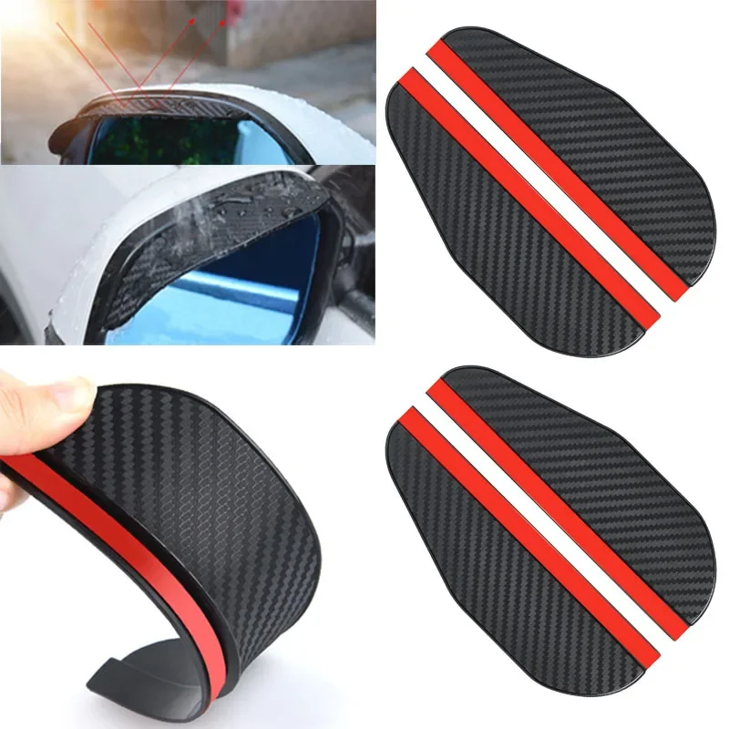 2/4Pcs Car Rearview Mirror Rain Eyebrow Sun Visor Rain Shield Protector Auto Rear View Cover Snow Guard Car Accessories