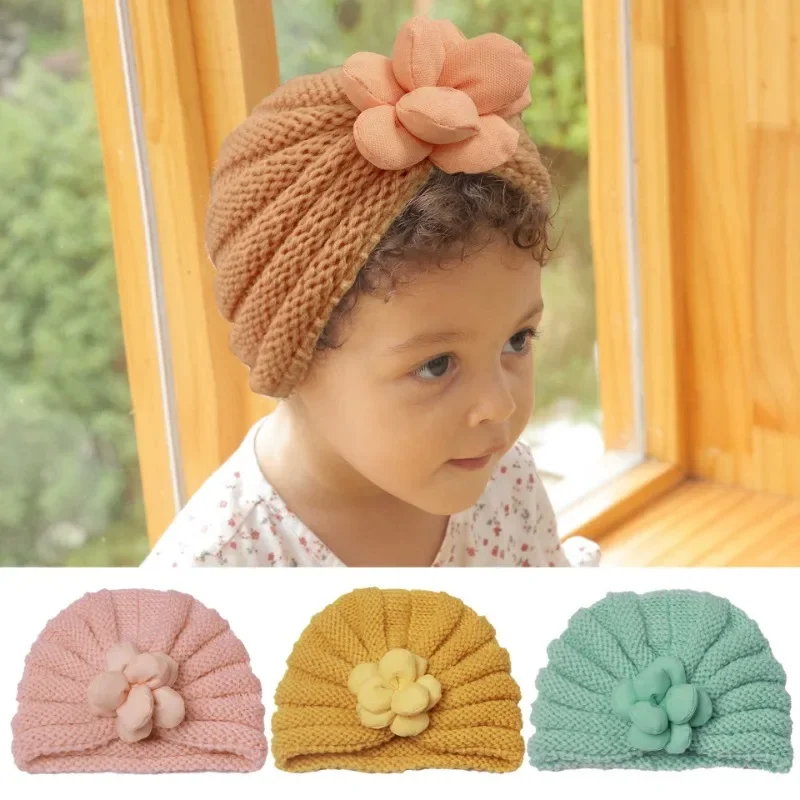 

Knitted Winter Baby Hat for Girls Candy Color Bonnet Enfant Baby Beanie Turban Hats Newborn Baby Cap for Boys Accessories