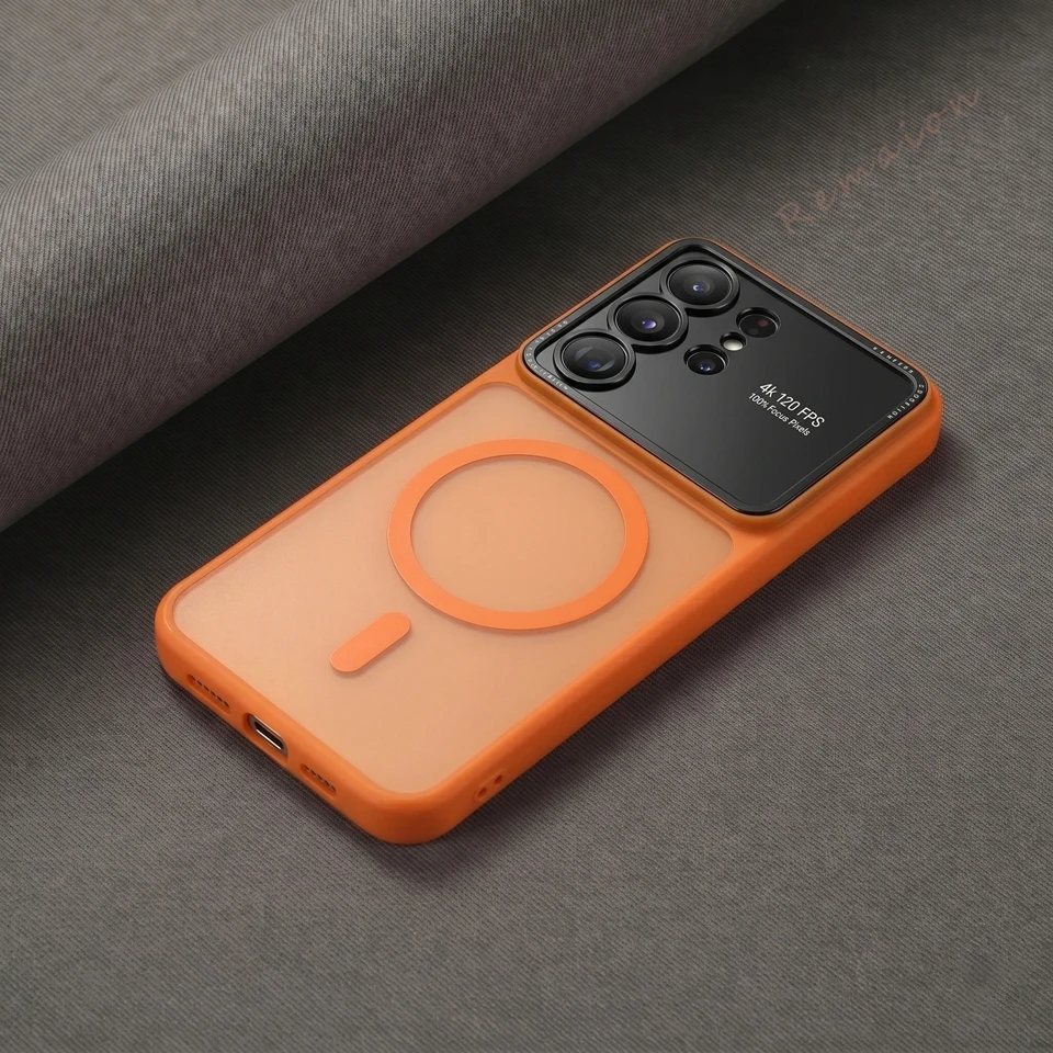 Magnetic Luxury Phone Case with Matte Finish and Camera Protector Cover