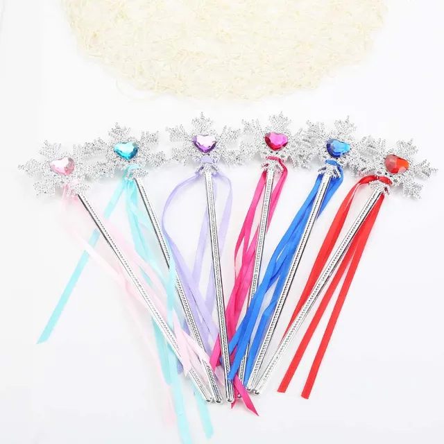 Princess Cosplay Props Hot Cute Dreamlike Five Pointed Snowflake Star Fairy Wand Kids Magic Stick Girl Birthday Gift 1