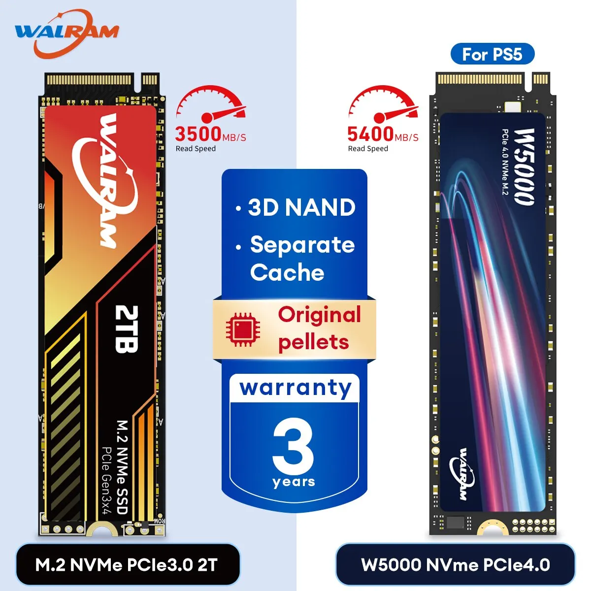 Walram Nvme Ssd 500Gb 1Tb 2Tb Ssd M2 Pcie 4.0X4 Nvme M.2 Pcie Ssd ...