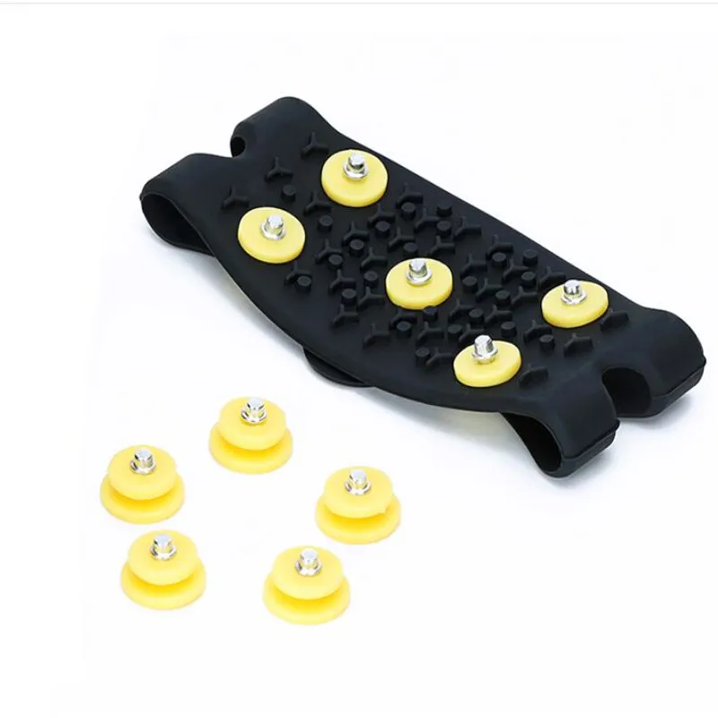 2pcs 5-Stud Snow Ice Claw Climbing Anti Slip Spikes Grips Crampon Cleats Sport Shoes Cover for Women Men Boots Cover Size 35-43 ice gripper spike climbing crampons