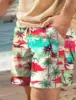 Fashion Palm Tree Tropical Printed Men's Board Shorts Hawaiian Swim Trunks Drawstring Comfort Breathable Vacation 4