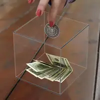 Piggy Bank Clear Acrylic Money Saving Bank Break to Open Can Only Save That Cannot Be Take 2