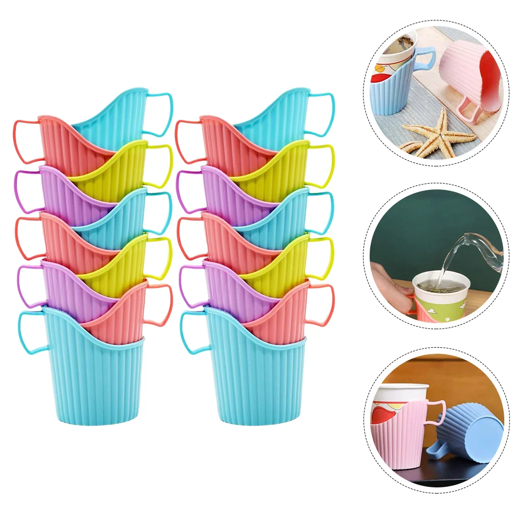 

20 Pcs Cups Disposable Paper Anti-scald Mug Coffee Protector Portable Multifunctional Sleeve Decorative Desktop Office