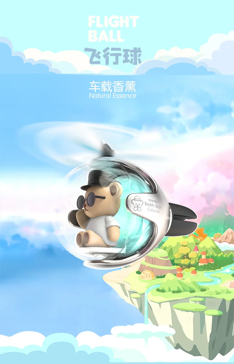 Cartoon Helicopter Pilot Car Air Freshener Perfume