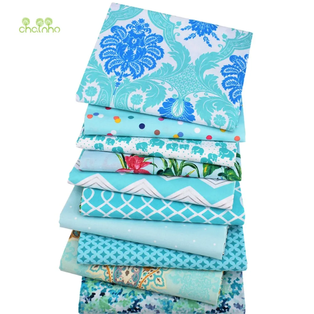 Chainho,Printed Plain Cotton Fabric,Patchwork Cloth,DIY Quilting Sewing Material,10 Bronzing Series Textile,20x25cm/Piece,15CD16