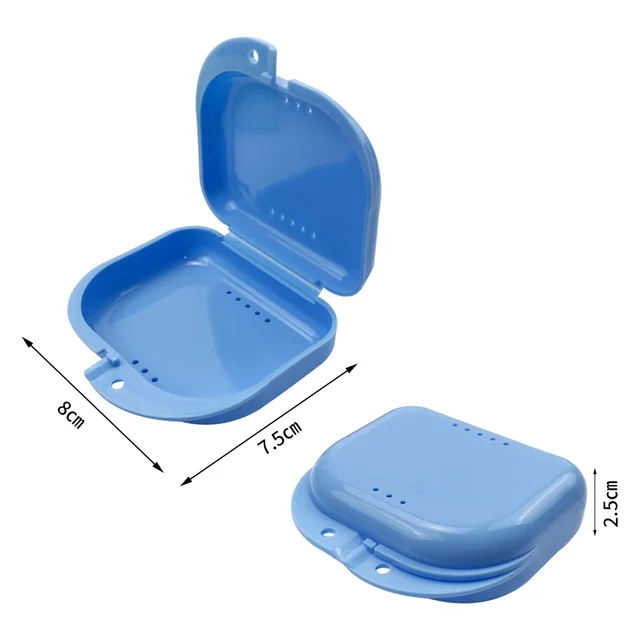 50pcs Denture Storage Box Oral Hygiene Dental Appliance Case Denture Tray Box Dental Orthodontic Braces Retainer Case Vent Holes 2