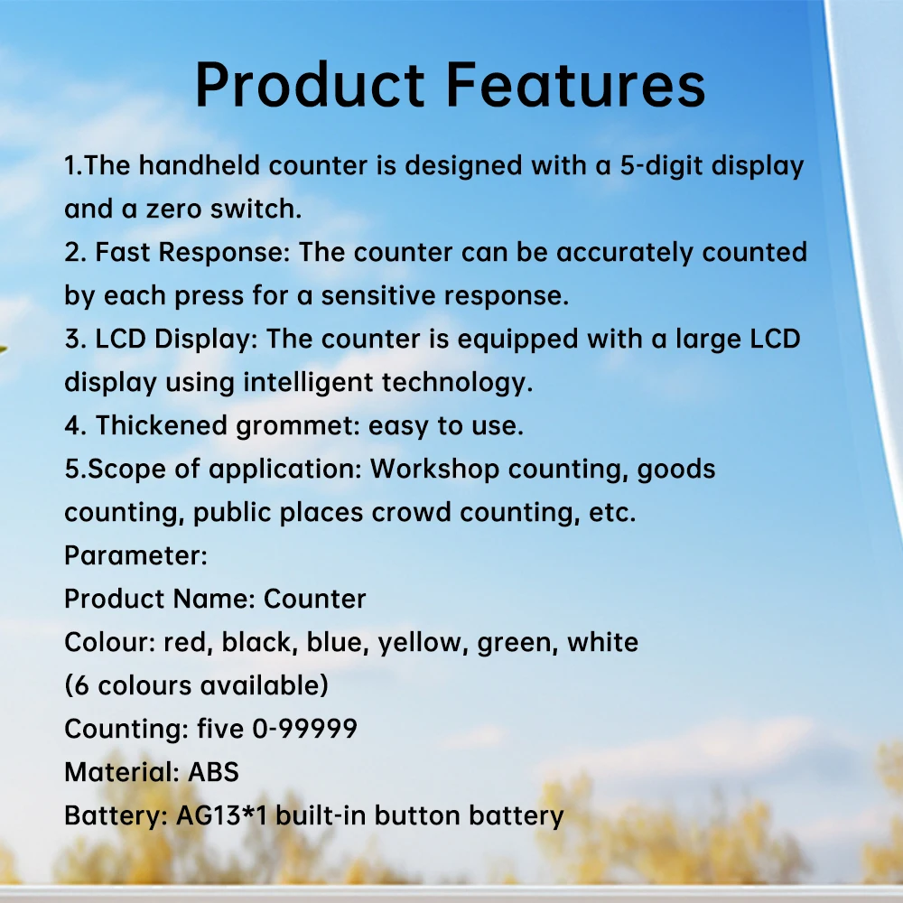 Description Picture 2 of itemHandheld 5 Digital Tally Counter Mechanical Manual Palm Clicker Number Count LCD Electronic Sports Counting Tool