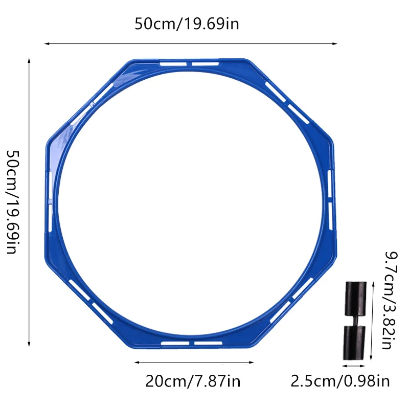 6Pcs With Bag 50cm Octagonal Training Ring Agility Ring Fitness Football Basketball Training Speed Rings