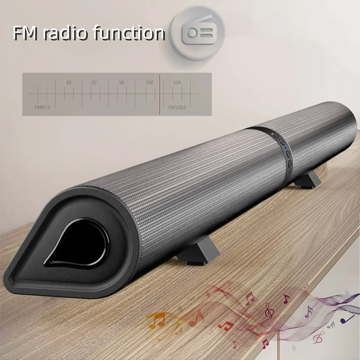 

BS-56 TV Computer Soundbar Vertical Detachable Desktop Bluetooth Speaker Wireless Heavy Bass Home Theater High Volume FM/TWS/TF