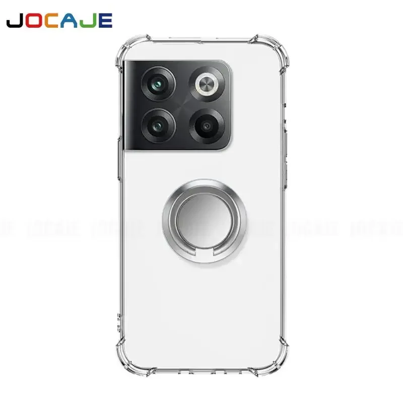 Clear Soft Silicone Phone Case with Ring Holder and Airbag Shockproof Protection