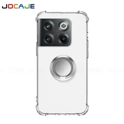 Cover per telefono in silicone morbido trasparente con supporto a anello e protezione antiurto con airbag