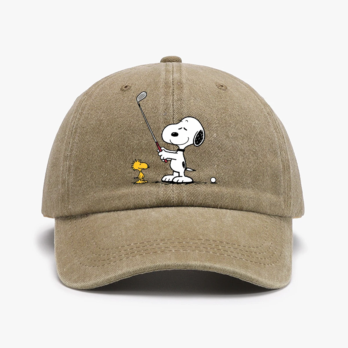 1pc "Snoopy" Printed Baseball Cap Unisex Retro Washed Distressed Sun Hat Outdoor Fashion Accessory Hat for Men & Women 6