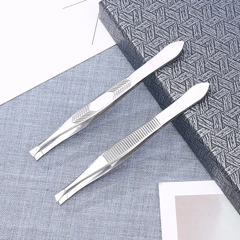 Stainless Steel Eyebrow Trimming Clip Set Flat Oblique Jaws Practical Eye Brow Clips Brow Hair Removal Tools Eyebrows Tweezers 3