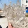 Huge Natural Rare White Transparent Crystal Cluster, Quartz Crystal Mineral Cluster Energy Healing Home Office Degaussing Stone 6