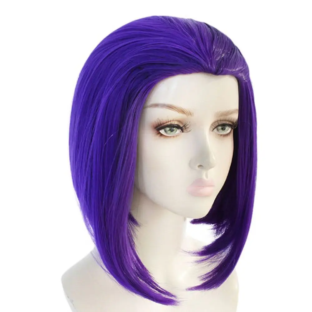 

Аниме ворона, розовая, фиолетовая короткая вьющаяся искусственная волосяная повязка на голову из высокотемпературного волокна, синтетические парики, искусственные волосы для ежедневного использования