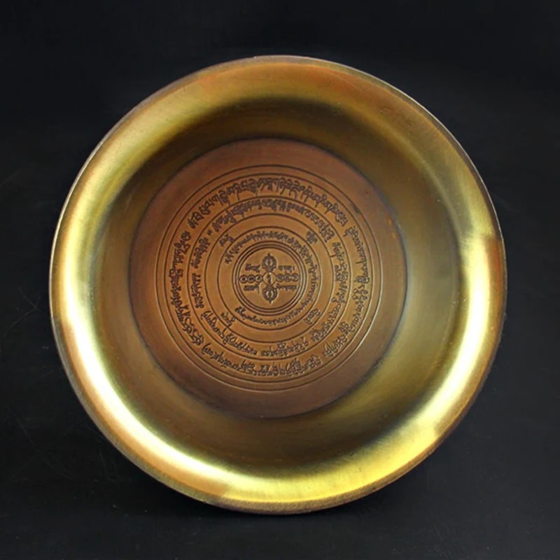 Multifunctional Sanskrit Buddhist Incense Fire Bowl Red Copper Tribute Engraving Fire Serving Tray Mandala Smoke Supply Furnace 3