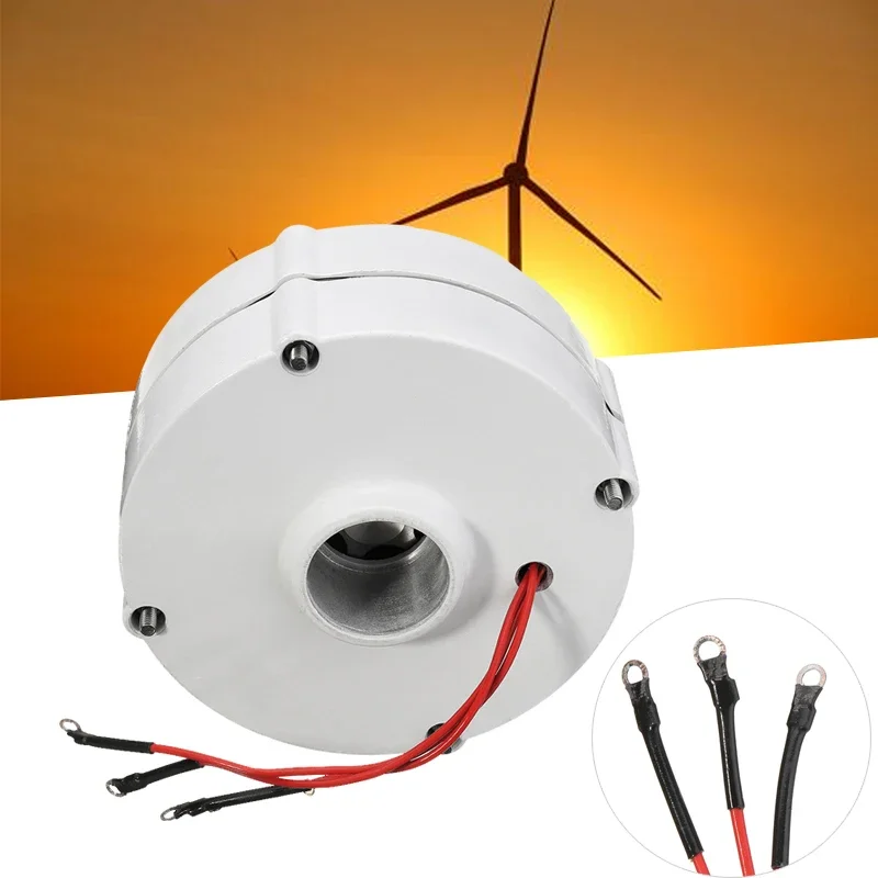 Wind Turbine Generator Motor 6000W 12V 24V 3 Phase Gearless Permanent Magnet AC Alternator For Wind Water Turbine Diesel Engine