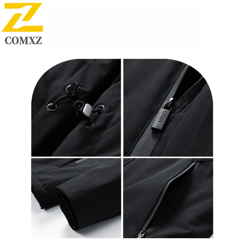 Men's Graphene Winter Coat Thermal Lined Hooded Puffer Jacket Windproof Waterproof Detachable Fur Collar Thickened Outdoor Parka