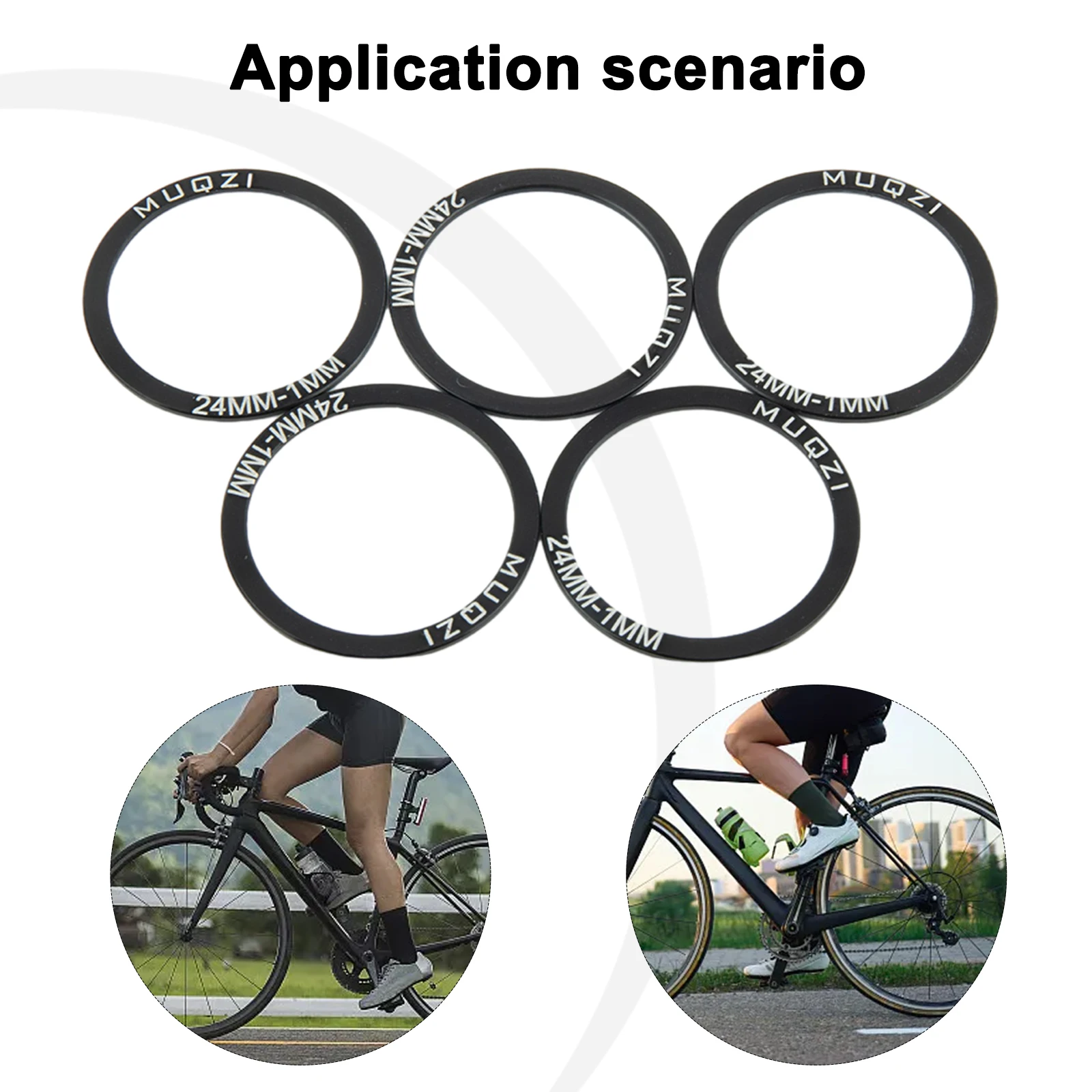 

Bearing Bicycle Bottom Bracket Crankset Washer Set Durable Aluminum Alloy 5pcs (24/29/30mm) for BB30/BB86/91/92