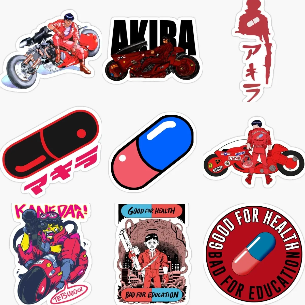 Akira Japanese Anime Capsule Locomotiva Sticker Moto Paraurti Laptop Window Car Truck Bicycle Glass Helmet Van Camper Decal