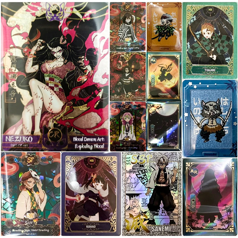 Anime Demon Slayer Kamado Nezuko Agatsuma Zenitsu Kochou Shinobu Kanroji Mitsuri Collectible Cards Birthday Gifts Children's Toy