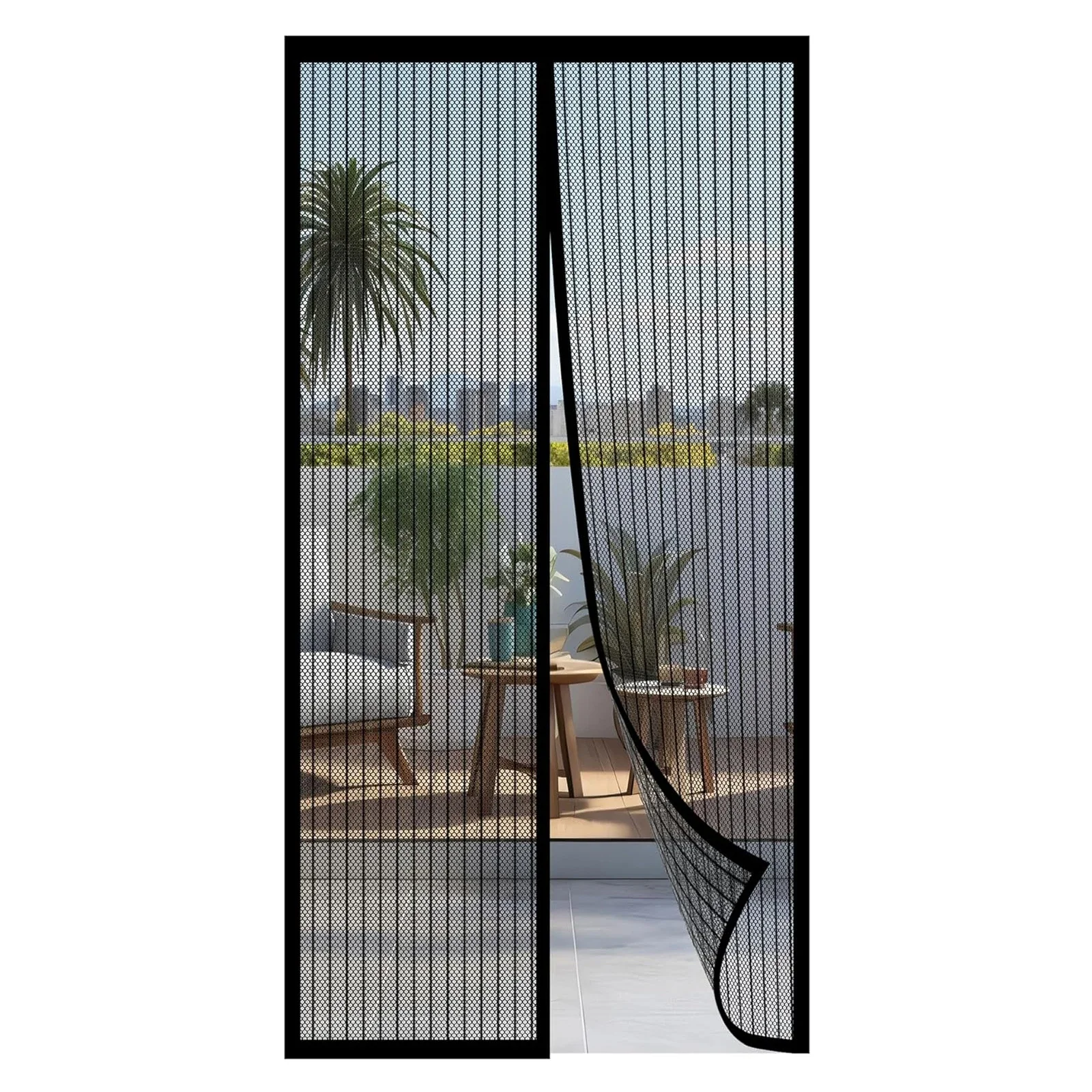 Magnetic Screen Door - Keeps Bugs Out Let Breeze in, Self Sealing, Heavy Duty, Hands Free Mesh Partition