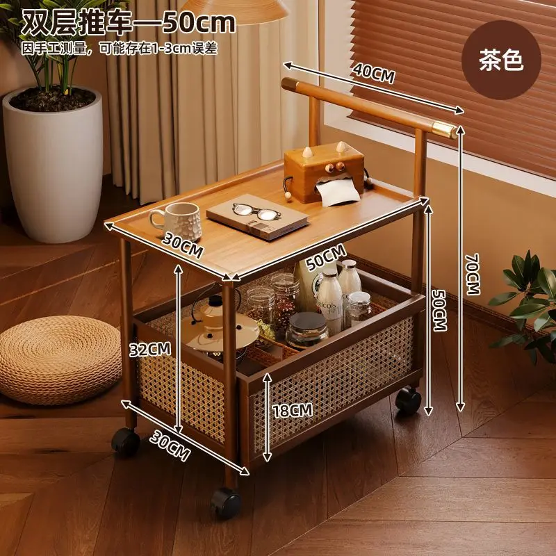 Storage shelf living room floor movable middle cart with wheel household debris storage rack simple storage shelf